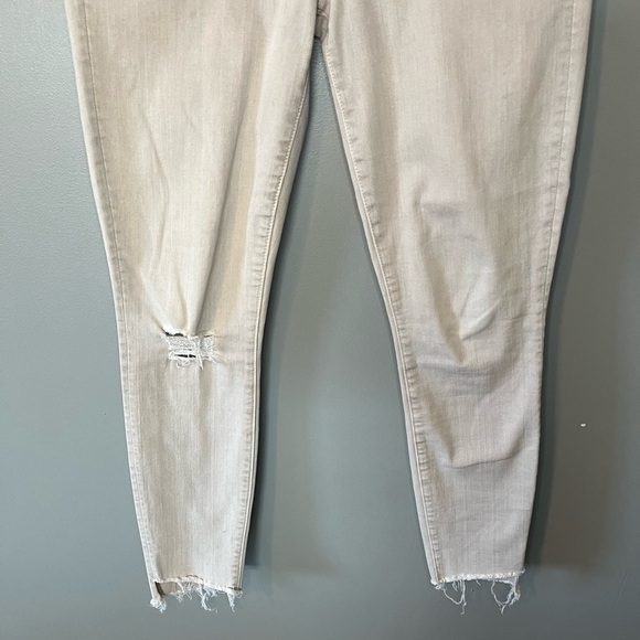 MOTHER Stunner Zip Ankle Step Fray Sexy Just Walked Into Town Sandy Beige - Picture 6 of 14